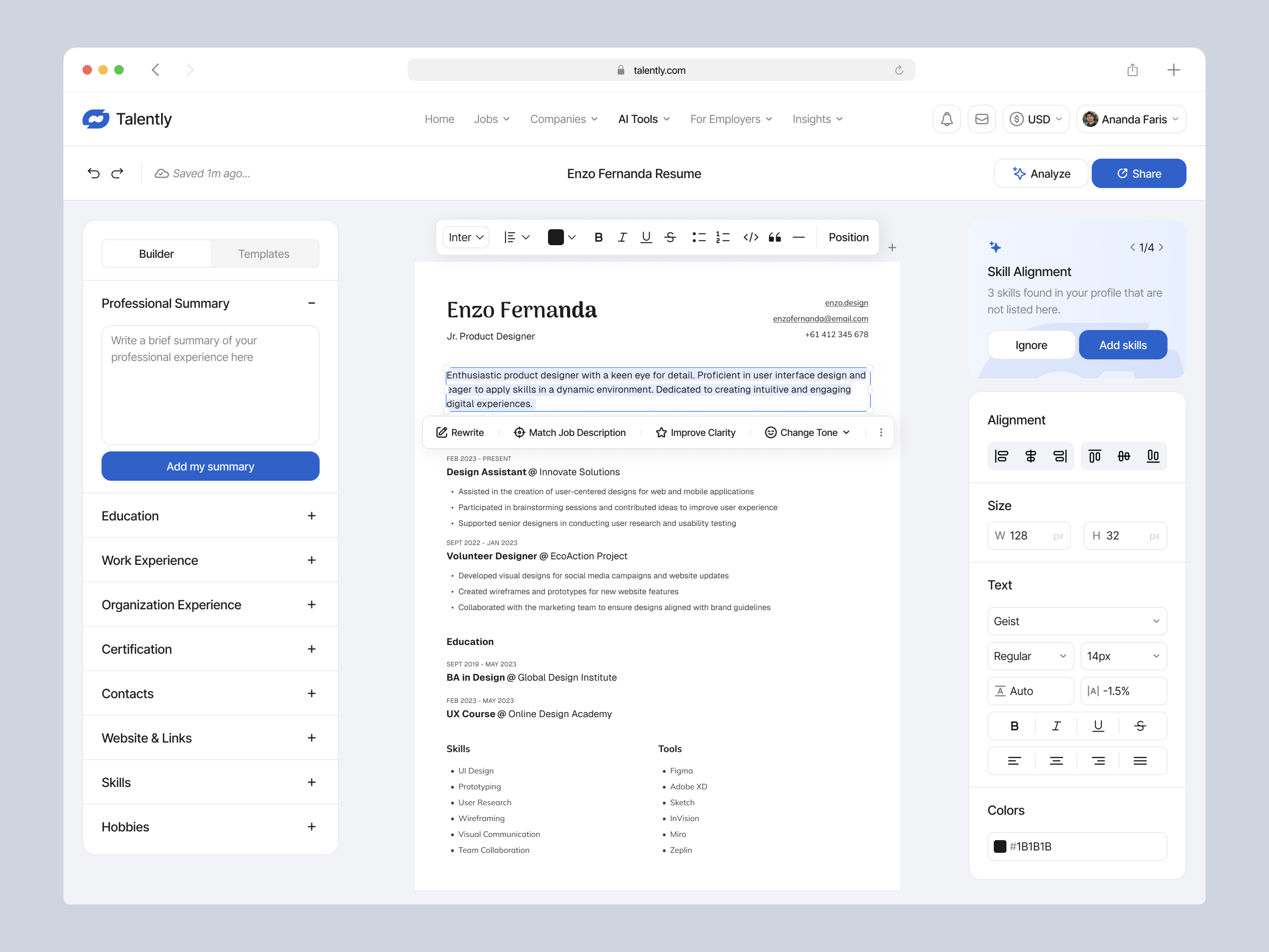 AI Resume Builder Dashboard ai ai assistant ai dashboard ai job dashboard ai resume builder dashboard cv dashboard design employee hiring job minimal modern resume resume builder resume builder dashboard ui ui design ux design website