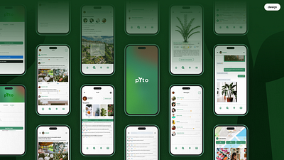 UX UI design - pYto, social network on plants app design mobile ui ux