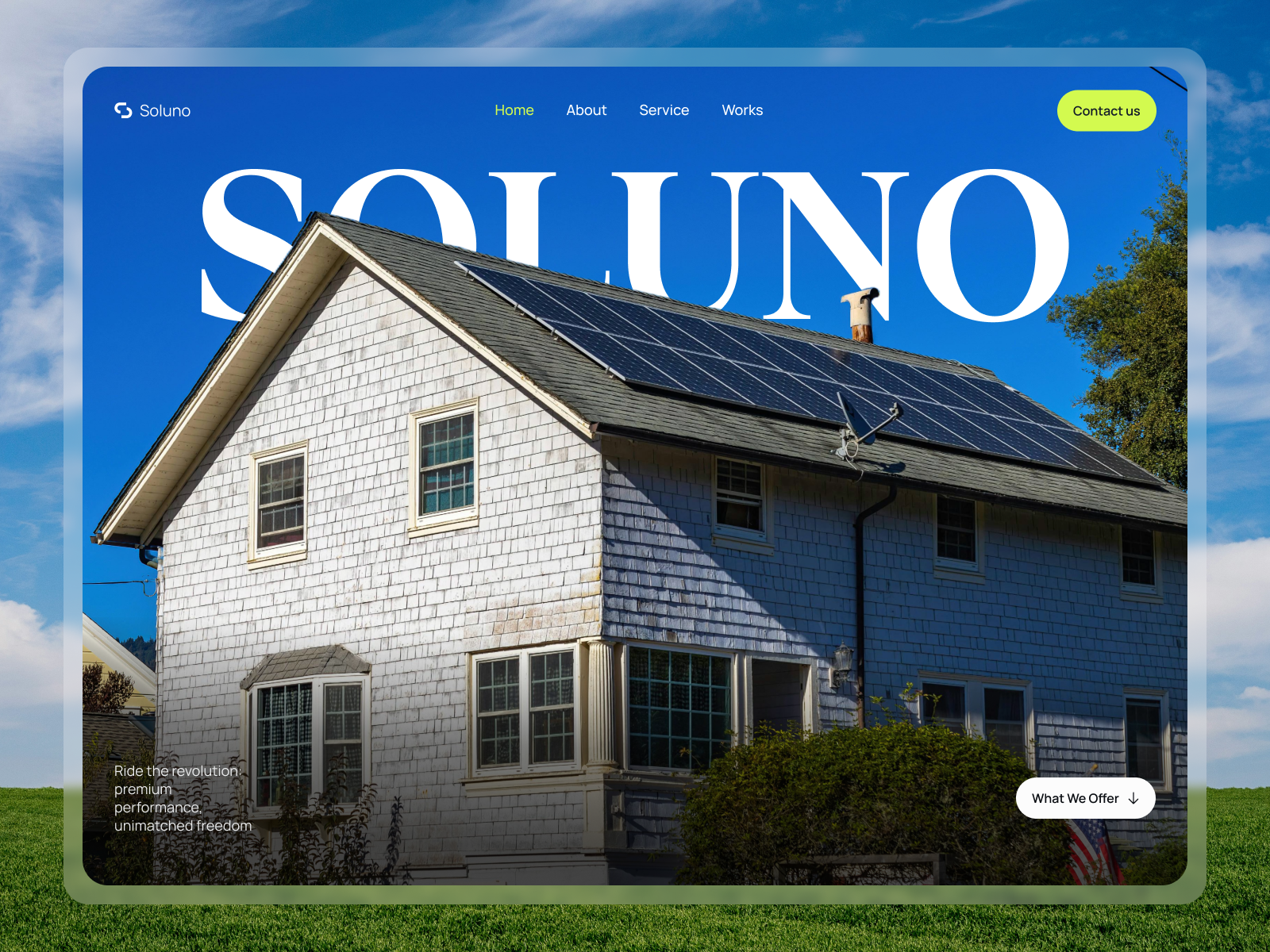 Soluno - Solar Panel Landing Page animation design business landing page clean design corporate landing page minimalist design modern landing page modern website motion design motion landing page motion website saas dashboard energy solar company landing page solar energy solar panel solar panel landing page solar panel website sustainable energy landing page trend uiux design uiux design video landing page