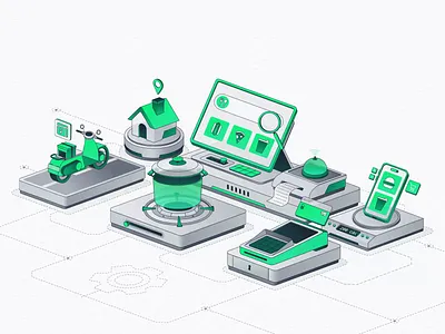 Nutriva — Modern Digital Dining 2D Illustration 2d 2d illustration animate b2b blender clean dipa inhouse food app food delivery foodtech green glow healthcare illustration intuitive design minimal modern saas startup ui vector