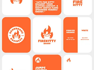 Fire kitty logo for sale by Anhdodes anhdodes bbq branding cat design fire flame kitten kitty logo logo design pet restaurant