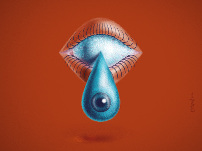 Cry your eyes out. brush digital drawing eye eyeball idea illustration poster surreal teardrop