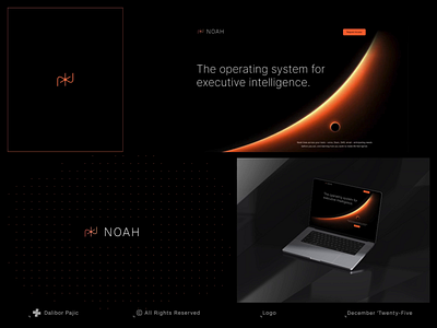 Noah AI executive intelligence brand, logo and web prototype branding clarity clean connect corporate empathy graphic design grid icon logo minimal modern organize speed sync ui uidesign uxdesign visual identity webdesign