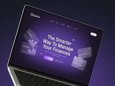 Finance management product marketings website - Saaftix figma finance fintech marketing site nizam uiux webflow website website ui design