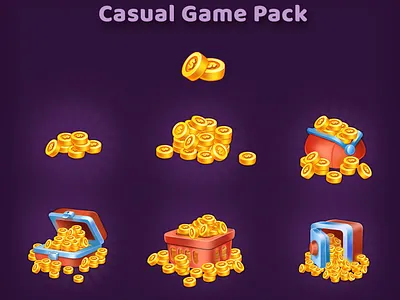 Casual Game Currency Pack casual game ui ga game game coins treasure game illustrations game interfgace game ui gold coins illustration