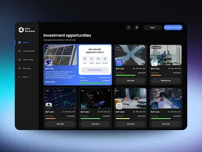 CoinTerminal — Investment Opportunities Board finance investment uxui web3
