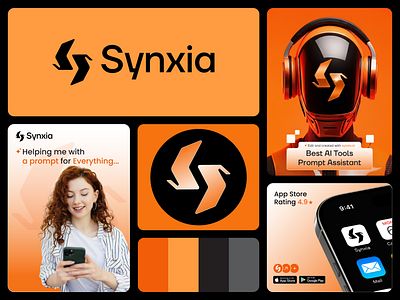 Logo & Branding for Synxia an AI-Powered ai logo aiassistant brand identity branding creative logo design dribbblepopular graphic design logo logo design modern logo promptdesign saas logo design tech logo technology logo
