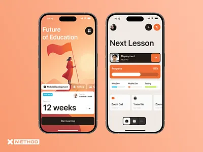 Learning Mobile App app dashboard design edtech figma home screen illustration learning lessons lms main screen mobile app progress study ui ux