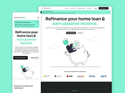 DIY - Refinance Platform app bank branding finance graphic design home house identity loan platform ui ux website