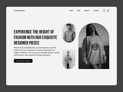Clothing Website Concept black black and white website clean clothing ecommerce clothing landing page clothing website design ecommerce landing page landing page design simple ui ux webdesign webshop website design white