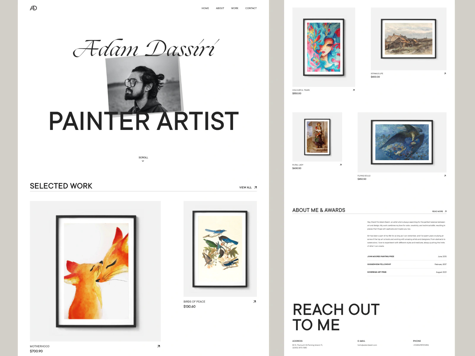 Artist Portfolio Website  Full Homepage by Abdellah Askane on Dribbble