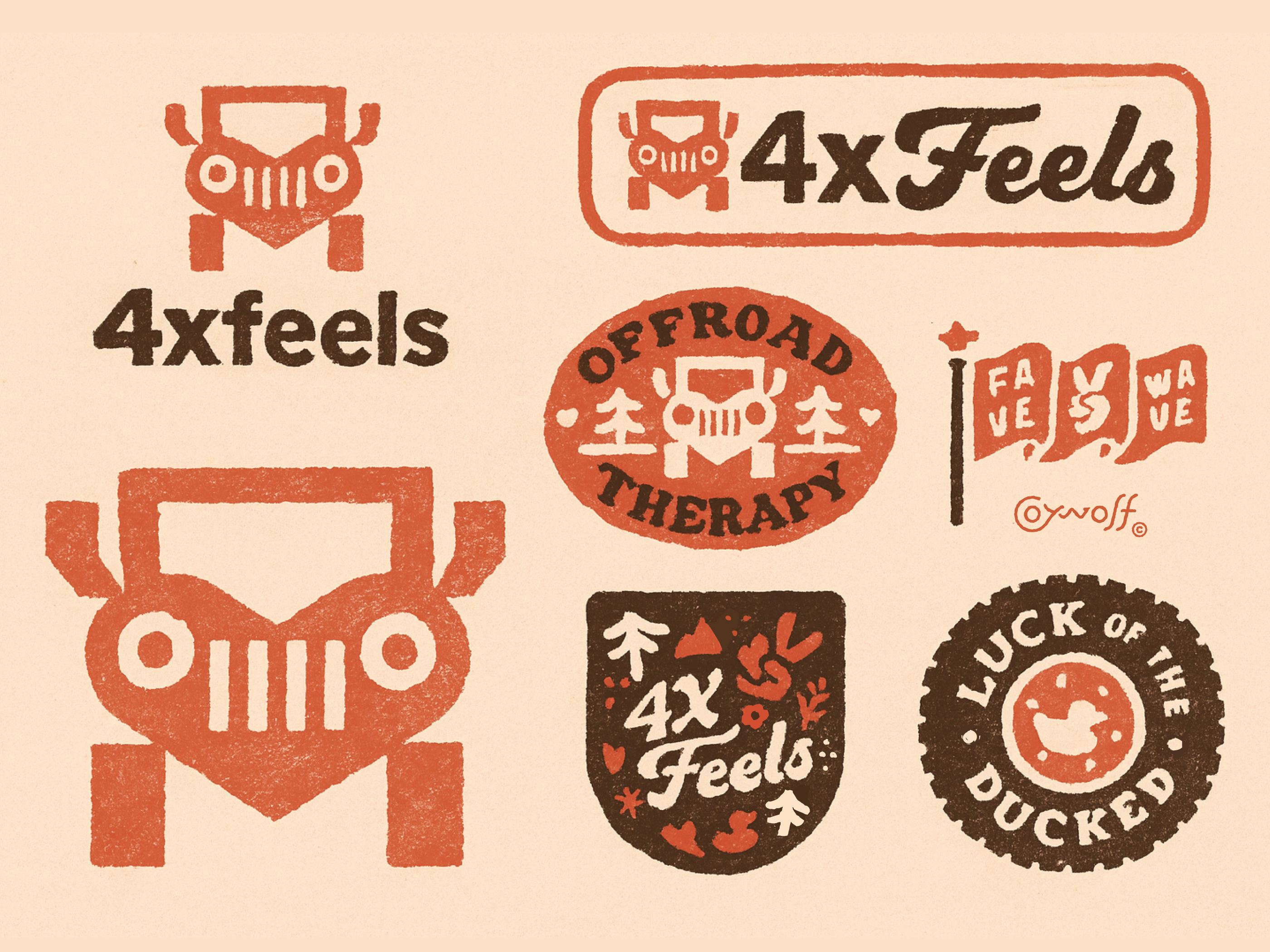 Example of 4 x Feels Off-Road Vehicle Stickers