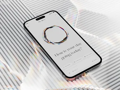 Voice AI Assistant - Light theme 3d 3d animation ai agent ai assistant ai blob ai sphere animation application blender branding chatbot design illustration light theme minimal mobile app motion graphics ui voice ai web design