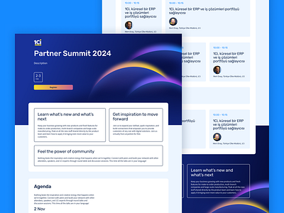 Landing page for 1Ci Partner Summit 2024 1ci branding graphic design vector