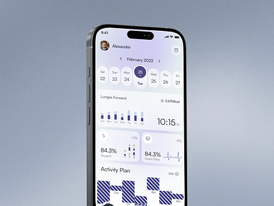 Health & Fitness Tracker Mobile App UI ai calorie tracker app daily activity doctor exercise fitness app gym app ui design health tracker health tracking lifestyle app design mobile app step tracker workout app ui
