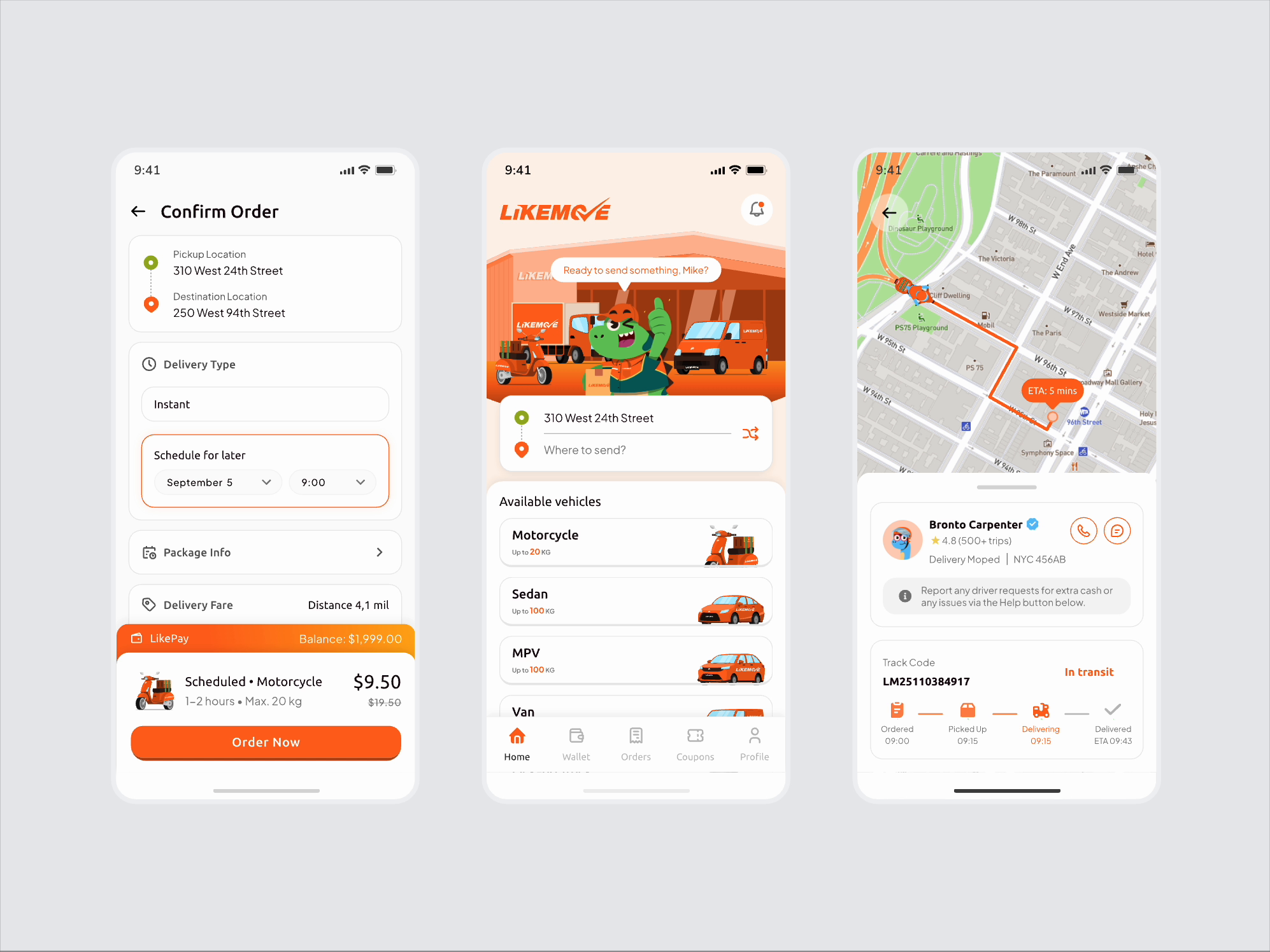 Example of Duolingo Shipping Delivery App | UI Design & Custom Illustration