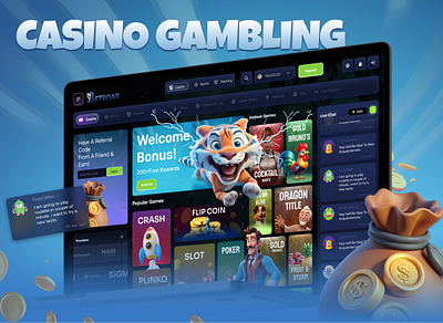 Casino Gambling – Immersive Online Casino Gaming Dashboard casino platform ux igaming dashboard igamingux online casino dashboard design online casino ux social gaming platform ui