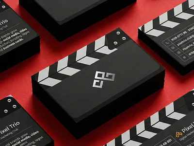Business Card - Pixel trio business card clapborad creative design graphic design marketing unique