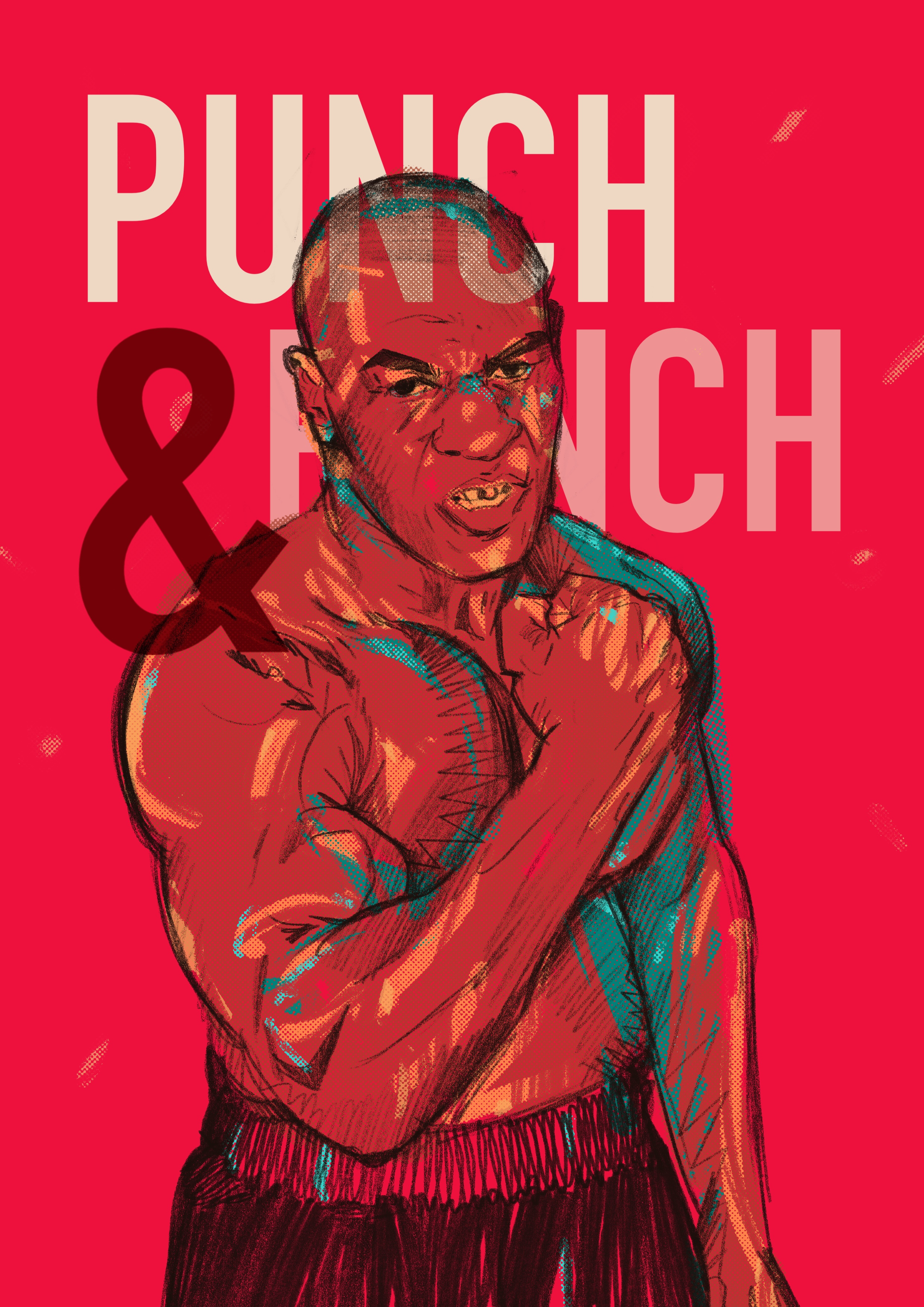 Punch & Punch - Tyson illustrated boxing boxing illustration character font illustrated illustrated boxer illustration illustrator mike tyson people portrait portrait illustration poster procreate tyson