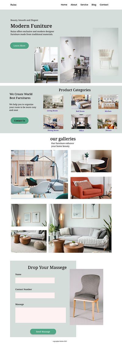 Furniture Website Landing Page branding furniture website interaction design landing page modern furniture website ui ui ux design ux website design