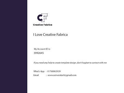 Creative Fabrica My Account Details 3d animation branding design facebook fb cover graphic design hotel trifold brochure illustration logo motion graphics ui vector