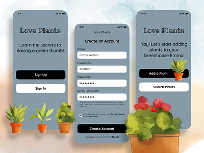 Daily UI #001 - Sign Up appdesign dailyui figma plant uidesign visualdesign