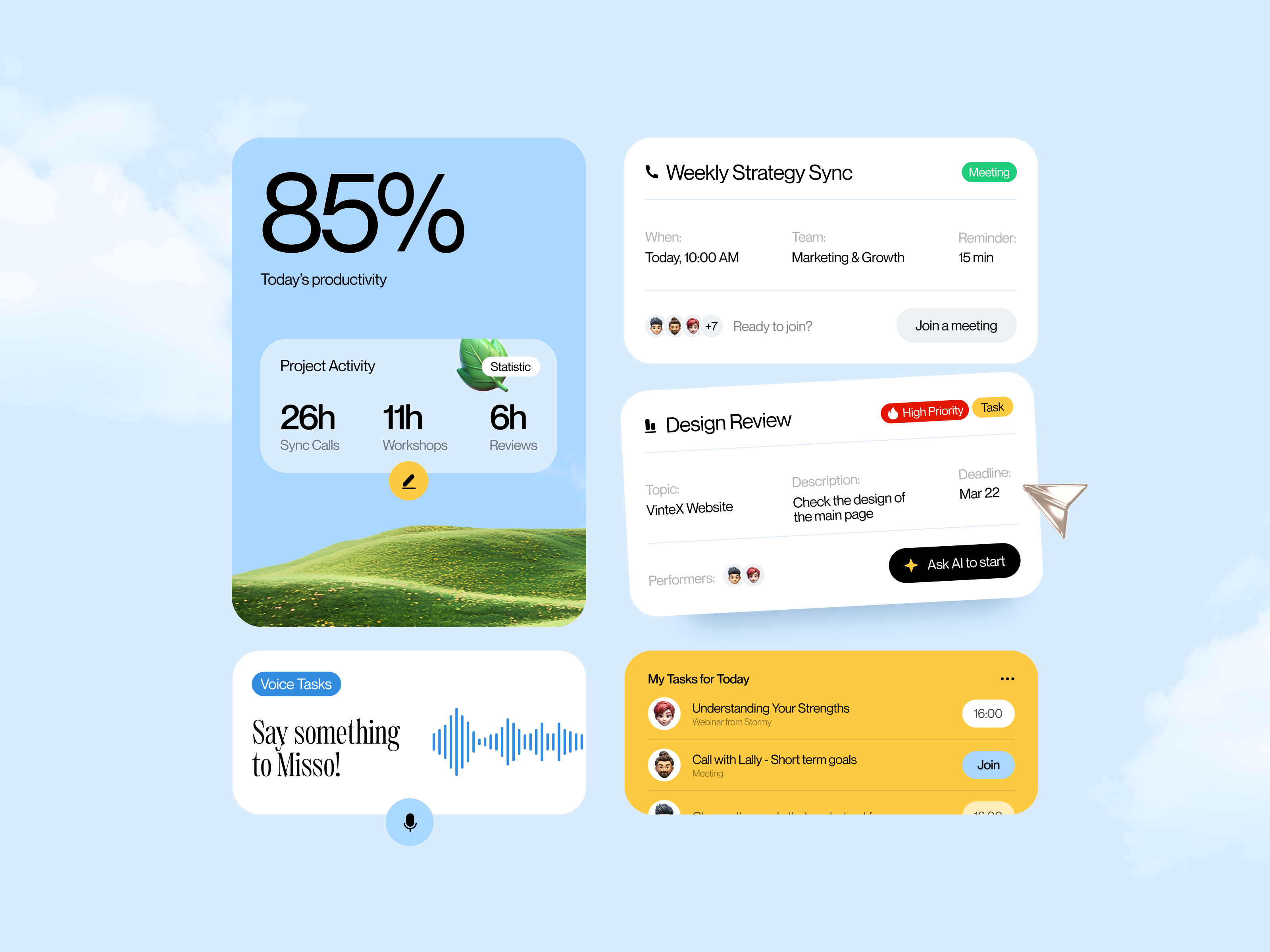 Example of UI-UX for a Productivity App ✦ Misso