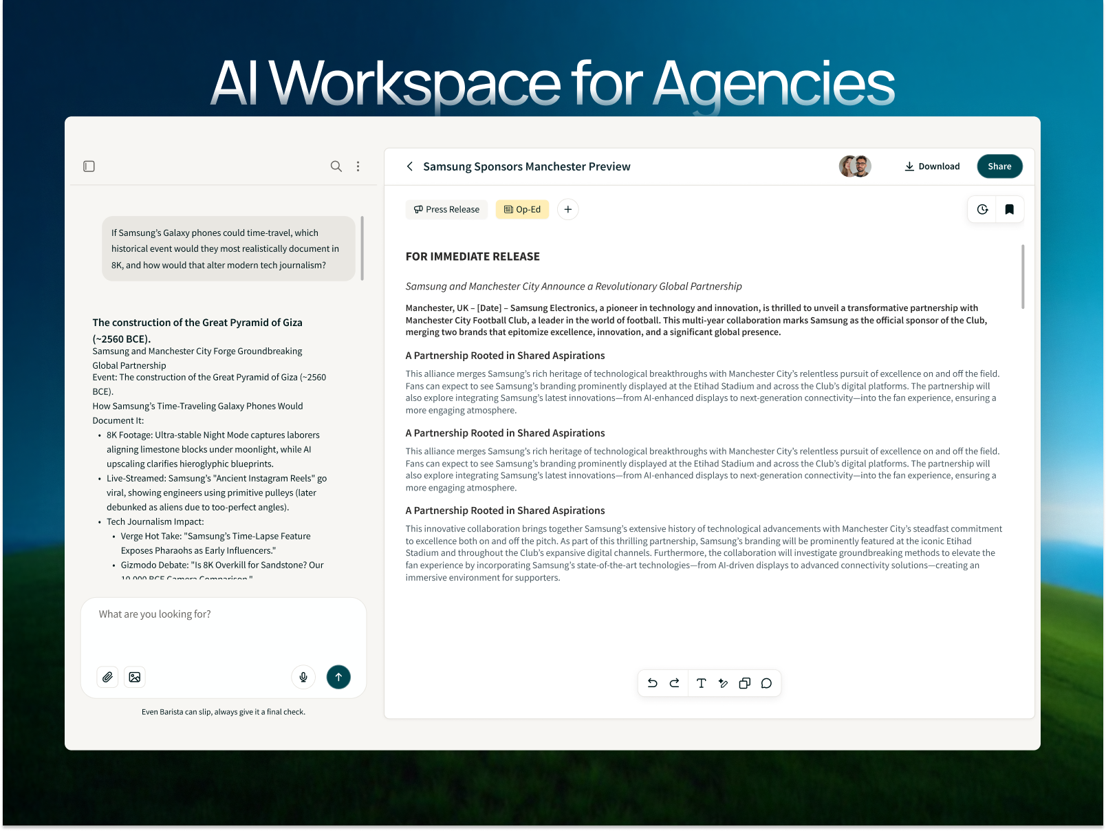 Barista - AI LLM SaaS Dashboard agency ai ai chatbot app chatgpt dashboard design intuitive landing page llm menu navigation pr agency prompt saas seamless side panel ui ux website