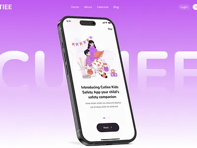 Cutiee – Kids Safety App app design figma kids app kids safety app mobile app design ui desing ui ux design user interface design