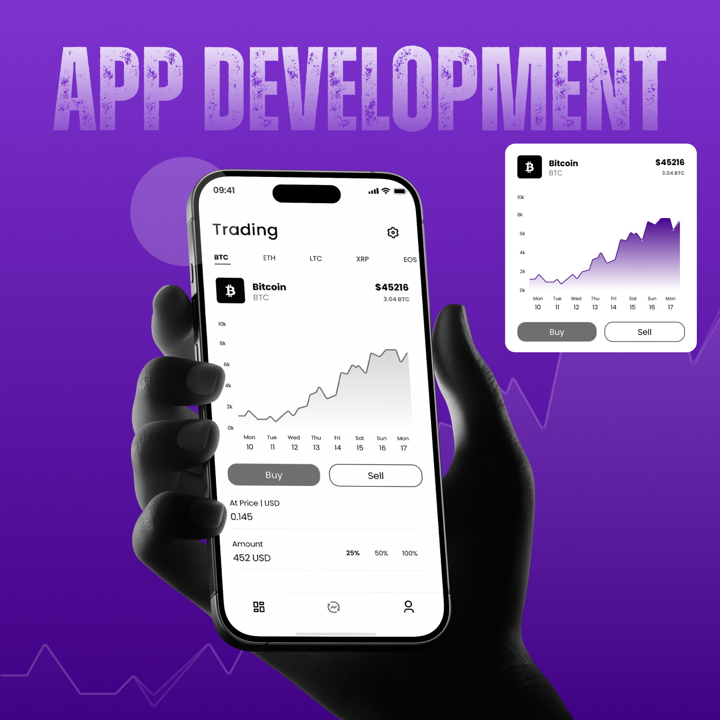 Crypto Trading App UI Concept appdesign cryptoapp fintechdesign interfaceinspiration productdesign tradingapp uidesign uiux