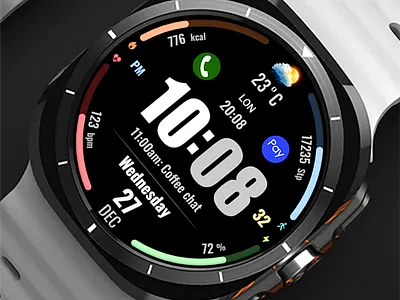 WFP 318 Digital watch face design galaxy watch graphic design illustration modern samsung watch face