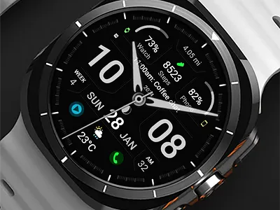 WFP 320 Hybrid watch face branding design galaxy watch graphic design illustration modern samsung watch face wear os