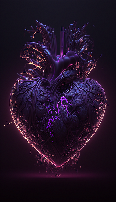 Violet heart design graphic design illustration