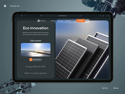 Biotech Website Design – BioForge animation bio page biotech design biotech website biotechnology biotechnology design industrial design industrial website industrial website design manufacturing website modern website phenomenon studio robotics website saas ui science website web design web design inspiration web page design web ui website design ideas