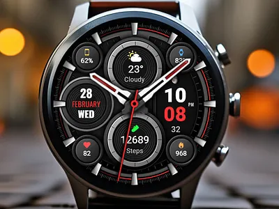 WFP 326 Business watch face branding design galaxy watch graphic design illustration modern samsung ui watch face