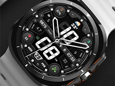 WFP 329 Digital watch face branding design galaxy watch graphic design illustration modern samsung ui watch face wear os