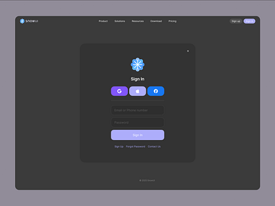 Sign In - Made with SnowUI dashboard ui kit