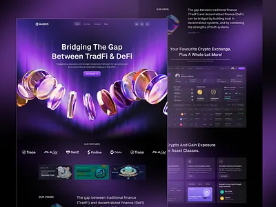 DeFi Finance Landing Page UI crypto defi website landing page defi ecosystem landing page ui defi finance landing page ui defi protocol website design defi web app landing ui design modern defi website uiux design web design website website design