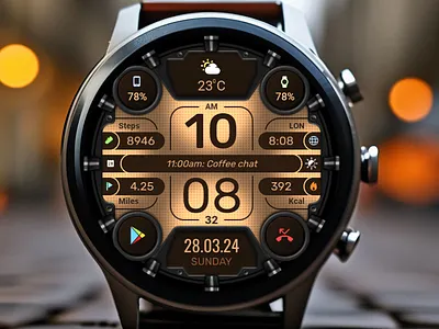 WFP 331 Futuristic watch face branding design galaxy watch graphic design illustration modern samsung ui watch face