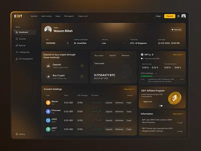 Crypto Web3 Trading Platform Design crypto asset overview dashboard crypto trading dashboard defi analytics dashboard uiux digital asset trading dashboard exchange dashboard token analytics platform design web design web3 exchange platform ui web3 trading platform design