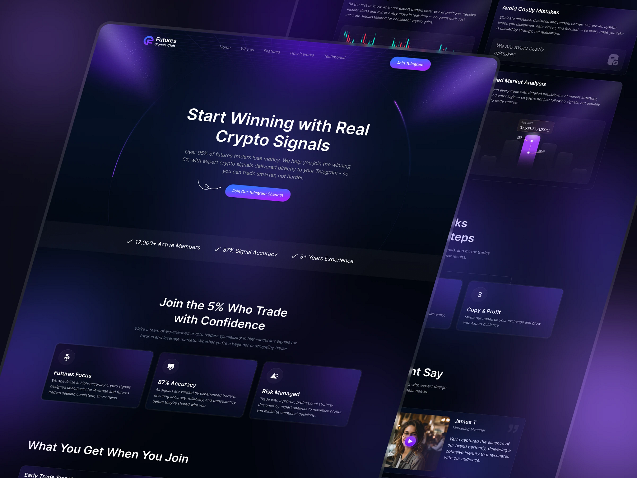 Crypto trading signal website design by Mostafijur Rahman on Dribbble