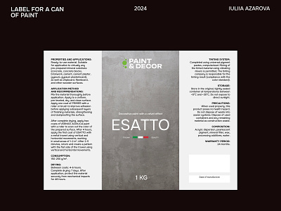 Three-Section Paint Can Label Design (Made in Italy) brand identity clean design cmyk color swatches construction materials hardware branding industrial design industrial packaging informative design made in italy packaging design paint can paint label print design product label retail design technical data three section label typography vector