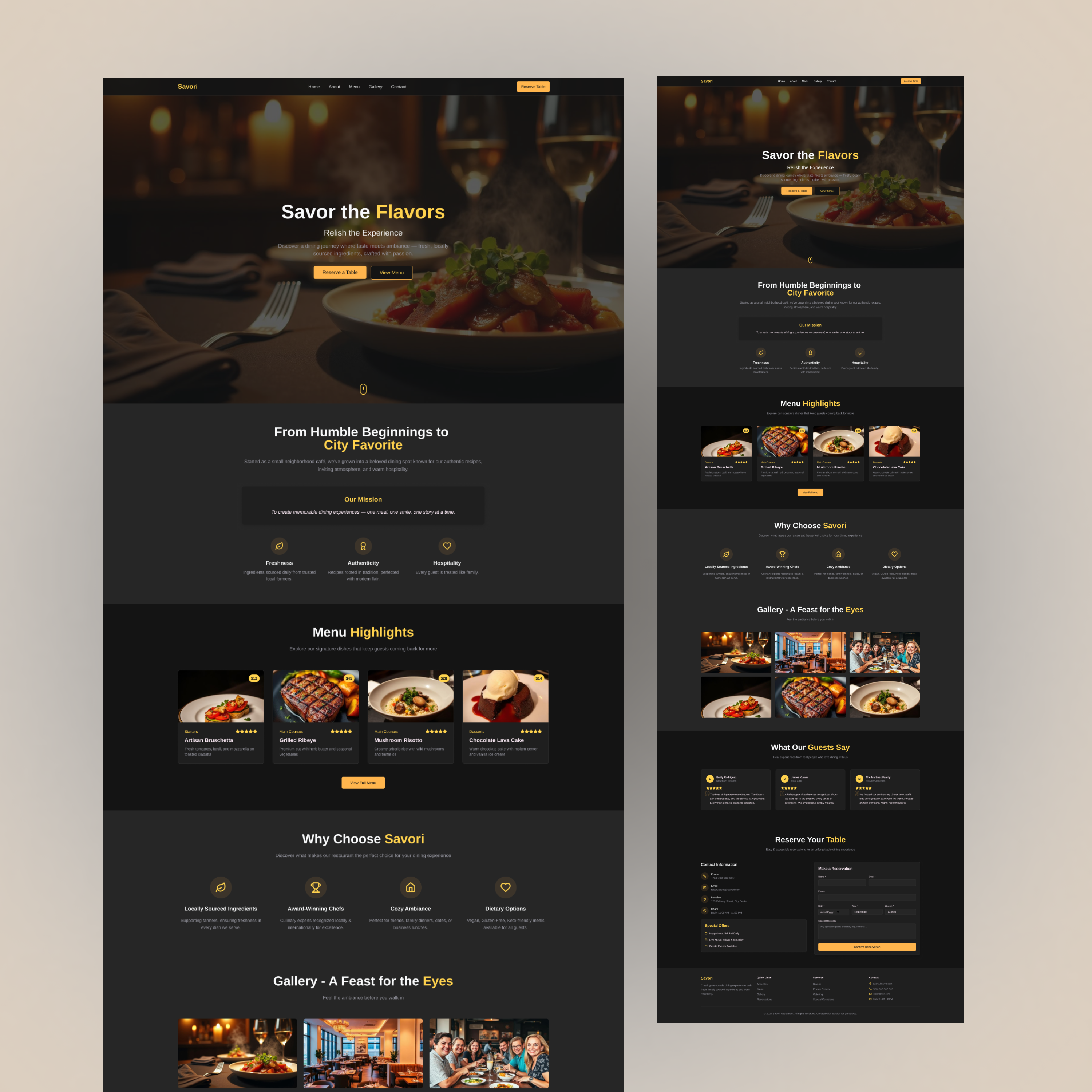 Example of Serving Emotion Through UI — Restaurant Landing Page