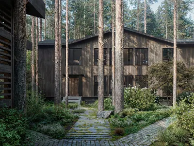 Nikolina Gora | Private House in the Forest 3d design graphic design illustration ui visualization