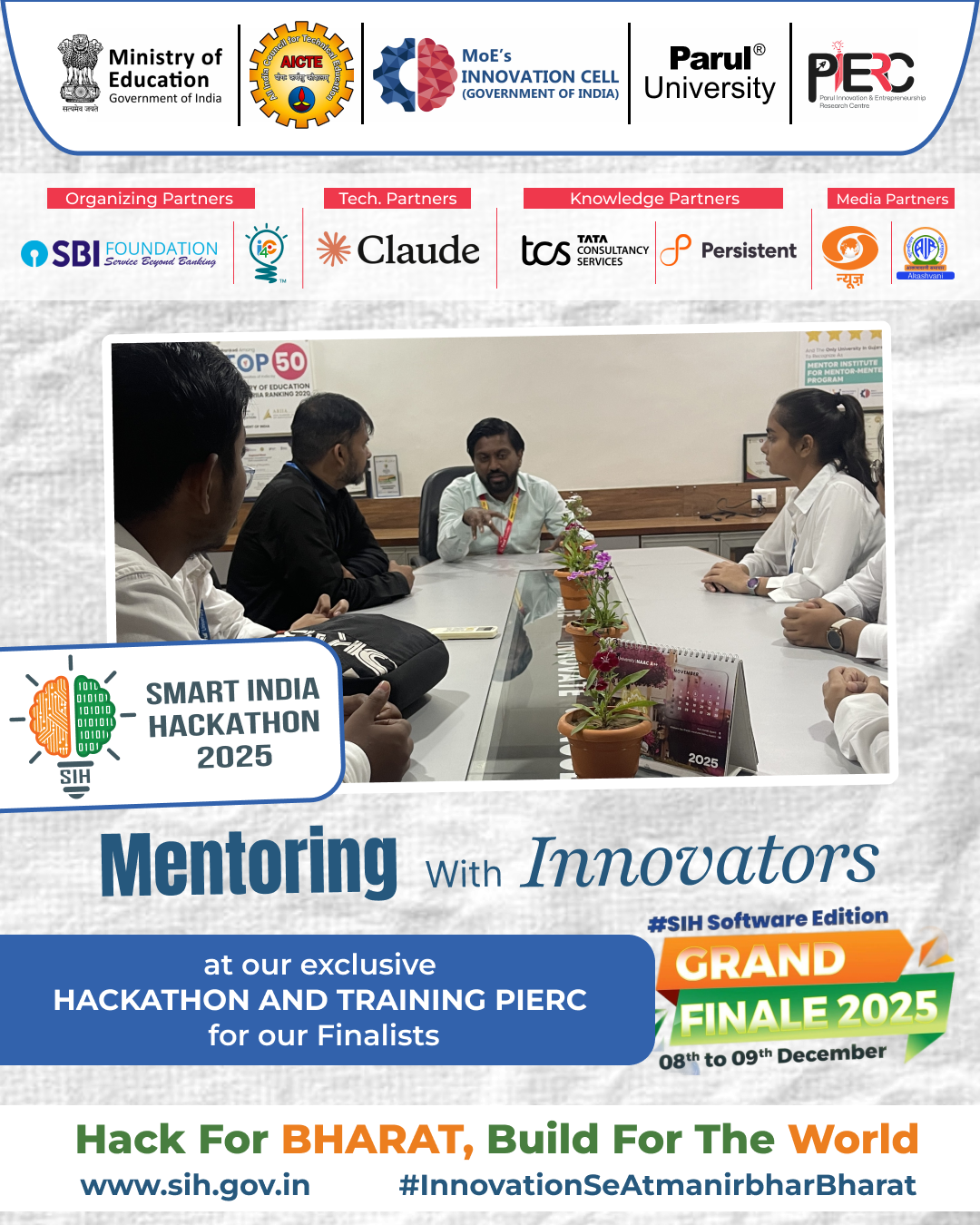 Building for Bharat – SIH Mentorship Poster branding design graphic design illustration logo poster sih typography ui ux vector