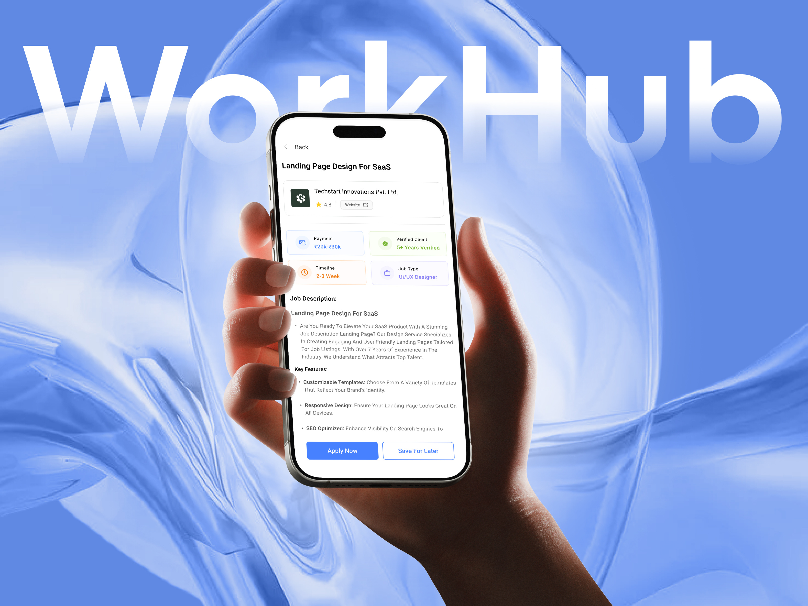 Freelance Work Hub App application ui uiux