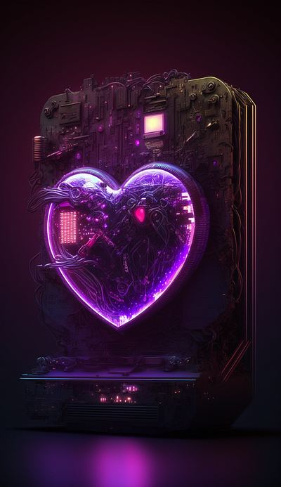 Violet heart V2 design graphic design illustration