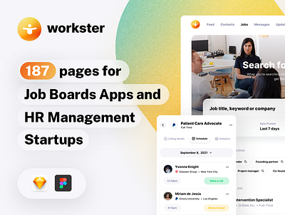 Workster UI kit for Job Boards websites app career dashboard employee search find employee hr hr app hr dashboard job board job desk job search linkedin search for a work ui ui kit ux work