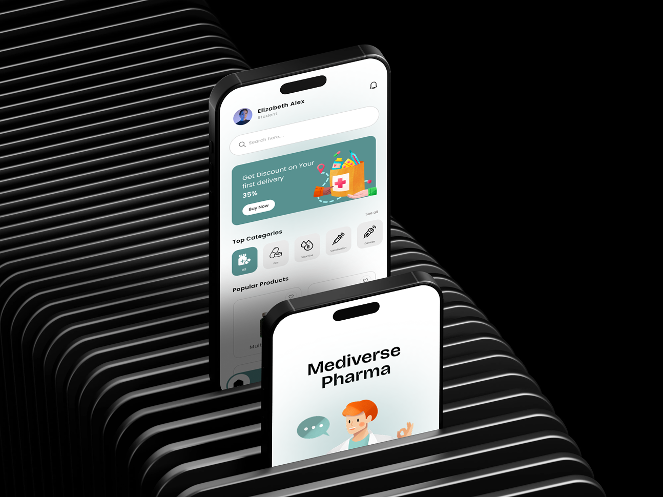 Modern Medicine App UI Design | iOS & Apple Health App Screens animation app design appointment booking branding design doctor app graphic design illustration logo medical app medicine app ui motion graphics pharma app telemedicine ui ui ui design uiux ux vector