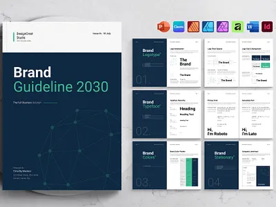 Brand Guidelines Template brand book brand design brand guidelines brand identity brand manual branding guideline branding template corporate branding style guide visual identity